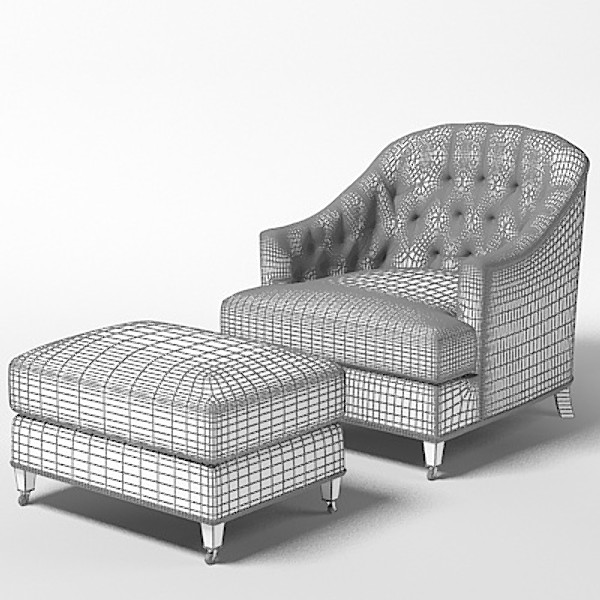 3d baker 6357 tufted model - baker 6357 round back tufted club ottoman armchair by shop3ds